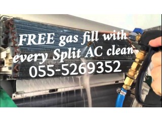 Handyman services 055-5269352 split ac clean repair gas fill