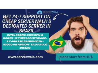 Get 24/7 support on Cheap Serverwalas Dedicated Server in Brazil