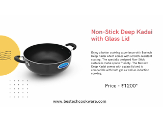 Buy Best Nonstick Deep Kadai with Glass Lid
