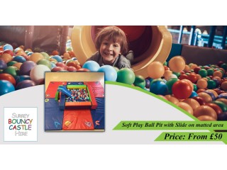 Soft Play Ball Pit with Slide on matted area