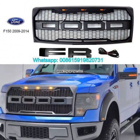 ford-f150-racing-grills-abs-front-bumper-grille-raptor-with-led-light-big-0