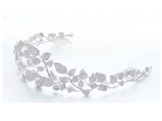 Diamond Tiara Crown with Comb for Women at Party