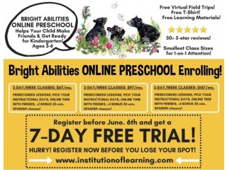 Bright Abilities Early Learning Enrolling! Online & In-Person