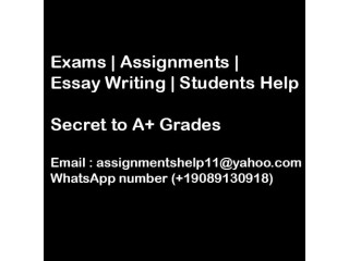 Exams|Assignments|Essay Writing|A+ Grades|Virtual Class Help|All Subjects|Affordable Prices.