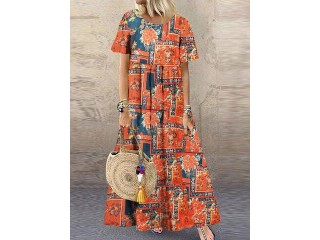Floral Color Block Letters Print Dress, more choices by clicking on the link.