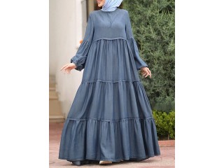 Plaid Stand Collar Pocket Dress On Sales