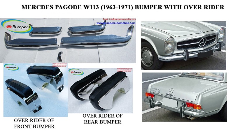 mercedes-pagode-w113-bumpers-with-over-rider-1963-1971-models-230sl-250sl-280sl-big-0