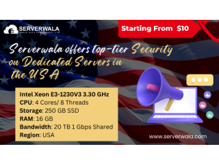 Serverwala offers top-tier security on dedicated servers in the USA