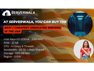 At Serverwala, you can buy the best / cheapest dedicated servers in the USA