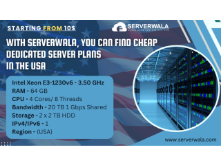 With Serverwala, you can find cheap dedicated server plans in the USA