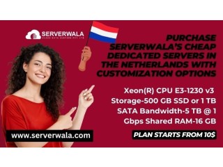 Purchase Serverwalas Cheap Dedicated Servers in the Netherlands with Customization Options