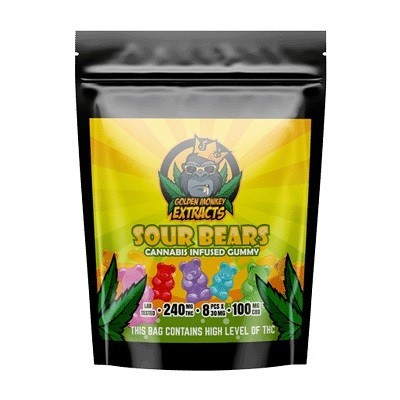 golden-monkey-sour-bears-240mg-thc-100mg-cbd-gummies-big-0